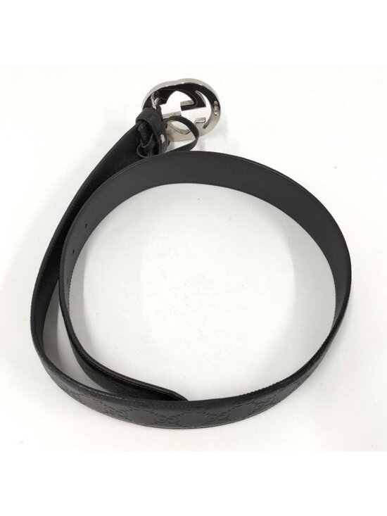 Gucci Interlocking Belt Leather Black main image 7